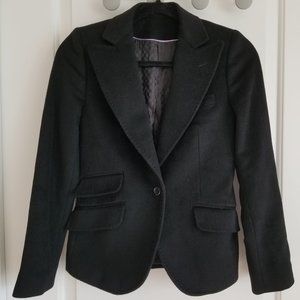 Black Wool Cashmere Blazer/ Suit Jacket